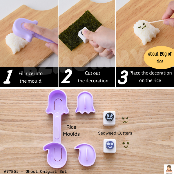 Kitchenware Halloween Ghost Onigiri Mold Rice Ball Kit/Seaweed Punch/Bento  Japan