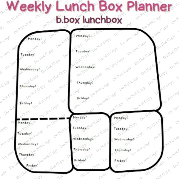 B.Box Lunch Box Bento Meal Planner Template - Weekly Daily Meal Plan –  BZMOMMY
