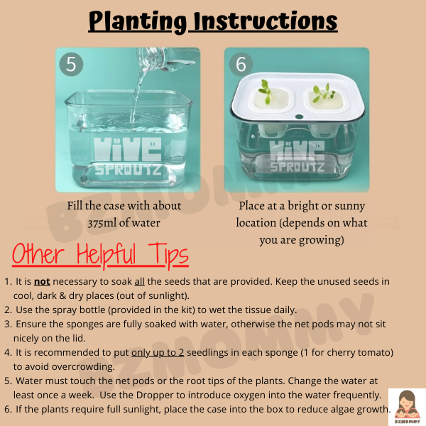 vivesproutz mini hydroponics kit planting instructions 2